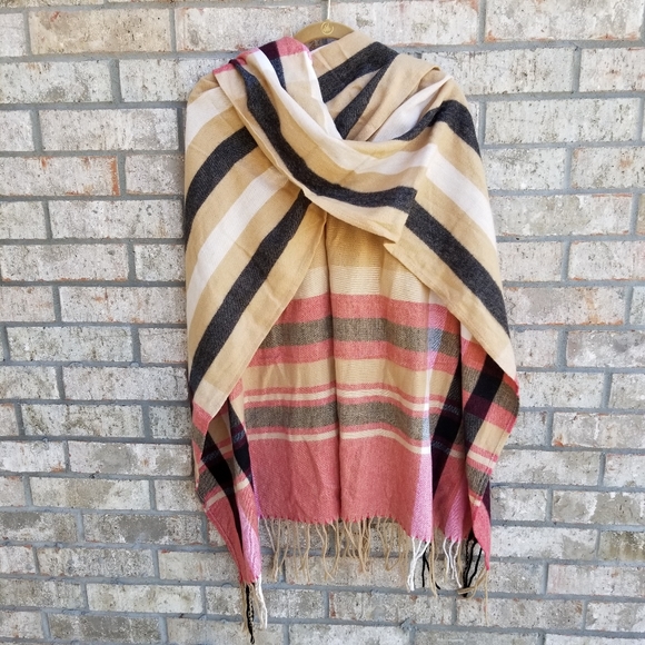 Plaid Shawl Wraps Sweater Poncho Open Front Blanket for Fall Winter OSFM - Picture 2 of 7